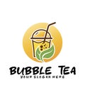 Bubble drink tea logo icon