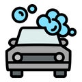 Bubble foam car wash icon, outline style Royalty Free Stock Photo