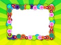 Bubble Frame on Bright Green Background