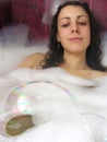 Bubble with girl in bath