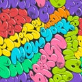 Bubble Graffiti Seamless pattern typography background urban style Royalty Free Stock Photo