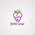 Bubble grape fruit logo vector, icon, element, and template for company