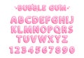 Bubble Gum Alphabet, Playful And Colorful, This Edible Typeface Boasts Vibrant Pink Hues And Chewy, Sugary Letters Royalty Free Stock Photo