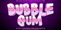 Bubble gum candy text effect, editable sugar and sweet text style Royalty Free Stock Photo