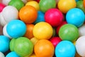 Bubble gum chewing gum texture. Rainbow multicolored gumballs chewing gums as background. Round sugar coated candy Royalty Free Stock Photo