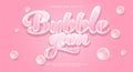 Bubble Gum Chrome Style 3d editable text effect Template Royalty Free Stock Photo