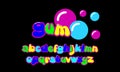 Bubble gum colorful stylized font Royalty Free Stock Photo