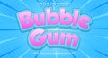 Bubble Gum 3d editable text effect Royalty Free Stock Photo