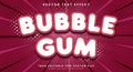 Bubble Gum 3d editable text effect Template Royalty Free Stock Photo