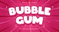 Bubble Gum 3d editable text effect Template Royalty Free Stock Photo
