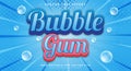 Bubble Gum 3d editable text effect Template Royalty Free Stock Photo