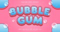 Bubble Gum 3d editable text effect Template Royalty Free Stock Photo