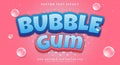 Bubble Gum 3d editable text effect Template Royalty Free Stock Photo