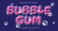 Bubble Gum inflated style 3d editable text effect Royalty Free Stock Photo