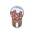 Color illustration icon for Bubble Gum Machine, candy and gum Royalty Free Stock Photo