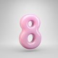 Bubble Gum pink number 8 isolated on white background Royalty Free Stock Photo