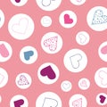 Bubble hearts, Hearts floating in bubbles, nondirectional vector repeat pattern