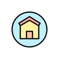 bubble house icon. Simple color with outline vector elements of bankruptcy icons for ui and ux, website or mobile application Royalty Free Stock Photo