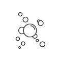 Bubble Line Icon. Soap Foam, Fizzy Drink, Oxygen Bubble Linear Pictogram. Circle Bubble Soap Outline Icon. Cleaning