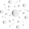 Bubble logo, ash color circle background logo for medicine, drugs health care concept logo on white background