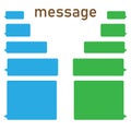 Bubble message design template for chat or website. Chat interface. Empty chat bubbles with place for text. Isolated. Flat style.