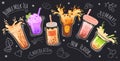 Bubble milk poster. Boba pearl tea with tapioca bubble, smoothies juice dynamic splash for drink menu advertising, cool