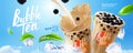 Bubble milk tea ads Royalty Free Stock Photo