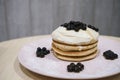 Bubble milk tea pancake. Close up