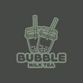 Bubble milk tea vector logo. Bubble milk tea cartoon. Royalty Free Stock Photo