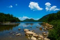 Bubble Mountains and Jordan Pond in Acadia National Park Royalty Free Stock Photo