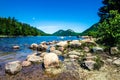 The Bubble Mountains overlooking Jordon Pond, Acadia National Park, Maine Royalty Free Stock Photo