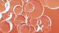 Bubble oil on water background orange color. Flying abstract glass or water blobs or drops. 3d render. Soap Bubbles Isolated Royalty Free Stock Photo