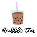 Bubble pearl milk tea vector illustration