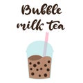 Bubble pearl milk tea vector illustration