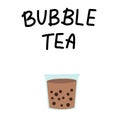 Bubble pearl milk tea vector illustration