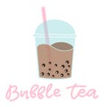 Bubble pearl milk tea vector illustration