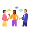 Bubble people vector bubbling speech communication and group of man woman friends discussion illustration set of person