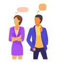 Bubble people vector bubbling speech communication and group of man woman friends discussion illustration set of person