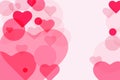 Bubble pink abstract geometric banner, background design, abstract background with circles and hearts