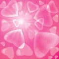 Bubble pink heart background