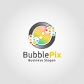 Bubble Pixel Logo Template .