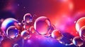 bubble psychedelic background, bubbles splash on a colorful blurred fluid texture background, shiny futuristic liquid spheres Royalty Free Stock Photo