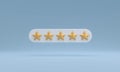 Bubble rating five golden stars for best excellent services rating for satisfaction. Customer rating feedback concept Royalty Free Stock Photo