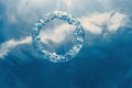Bubble ring Underwater ascends towards the sun Royalty Free Stock Photo