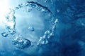 Bubble ring Underwater ascends towards the sun Royalty Free Stock Photo
