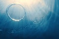 Bubble ring Underwater ascends towards the sun Royalty Free Stock Photo