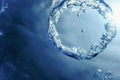Bubble Ring Underwater ascends towards the Sun Royalty Free Stock Photo