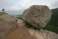 Bubble Rock in Acadia National Park, Maine. Royalty Free Stock Photo