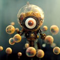 Bubble scuba diver creature underwater. Created using ai generative. Royalty Free Stock Photo