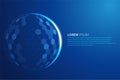 Bubble shield futuristic vector illustration on a blue background